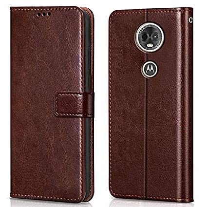 Motorola Moto E5 Plus Leather Flip Cover