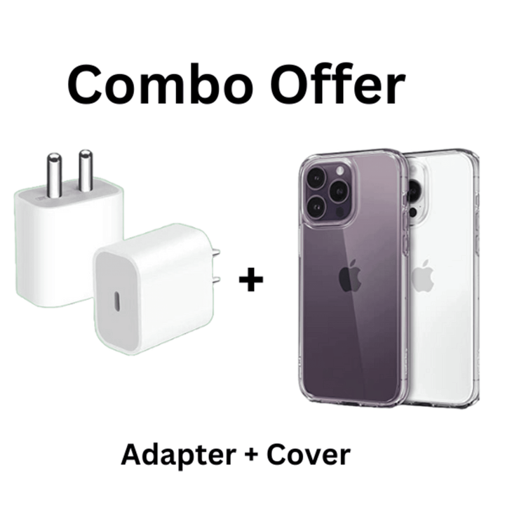 Iphone 13 Plus Mobile  Back Cover Anti Yellowing + 20 Watt  Type C Fast Charging Adapter (6 month Warranty)