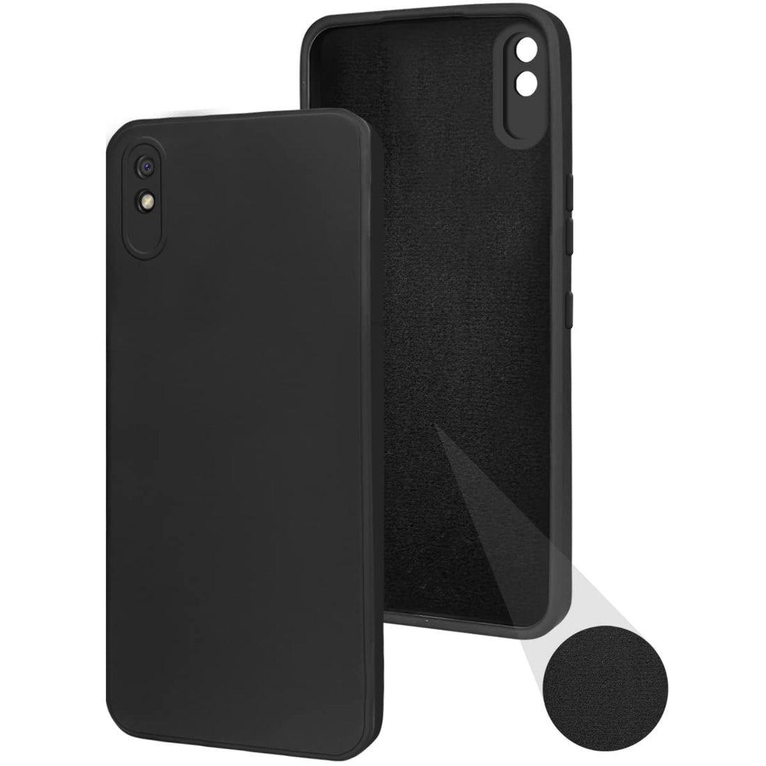 Mi Redmi 9A-9I Back Cover (Silicone + Inner Side Cloth) Soft