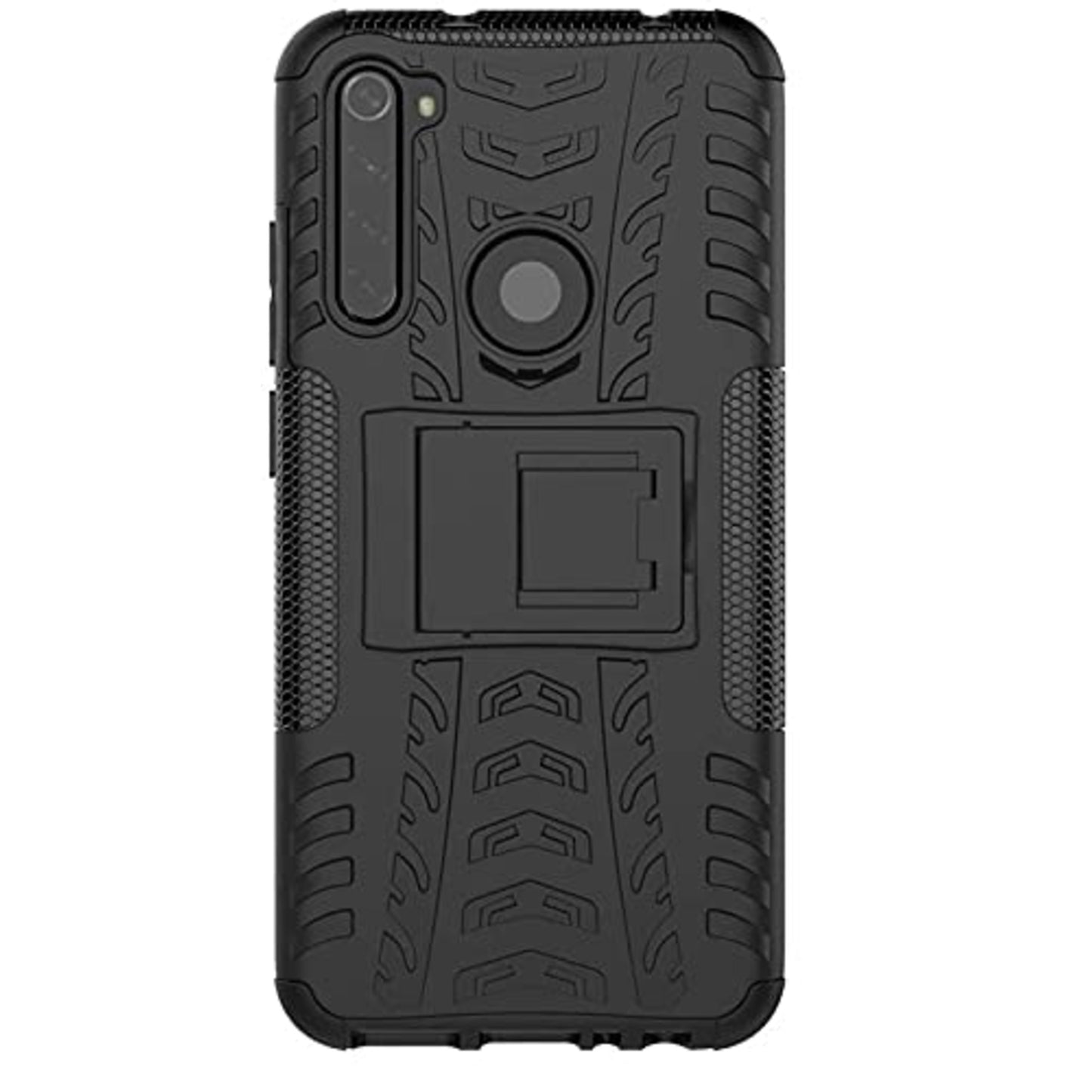 Mi Redmi Note 8 Shockproof  Back Cover Defender Cover Hybrid Kickstand  - Black