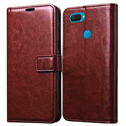 Oppo A12 mobile Flip  Cover Case  (Leather Finish  Magnetic Closure  Inner TPU  Foldable Stand  Wallet Card Slots)