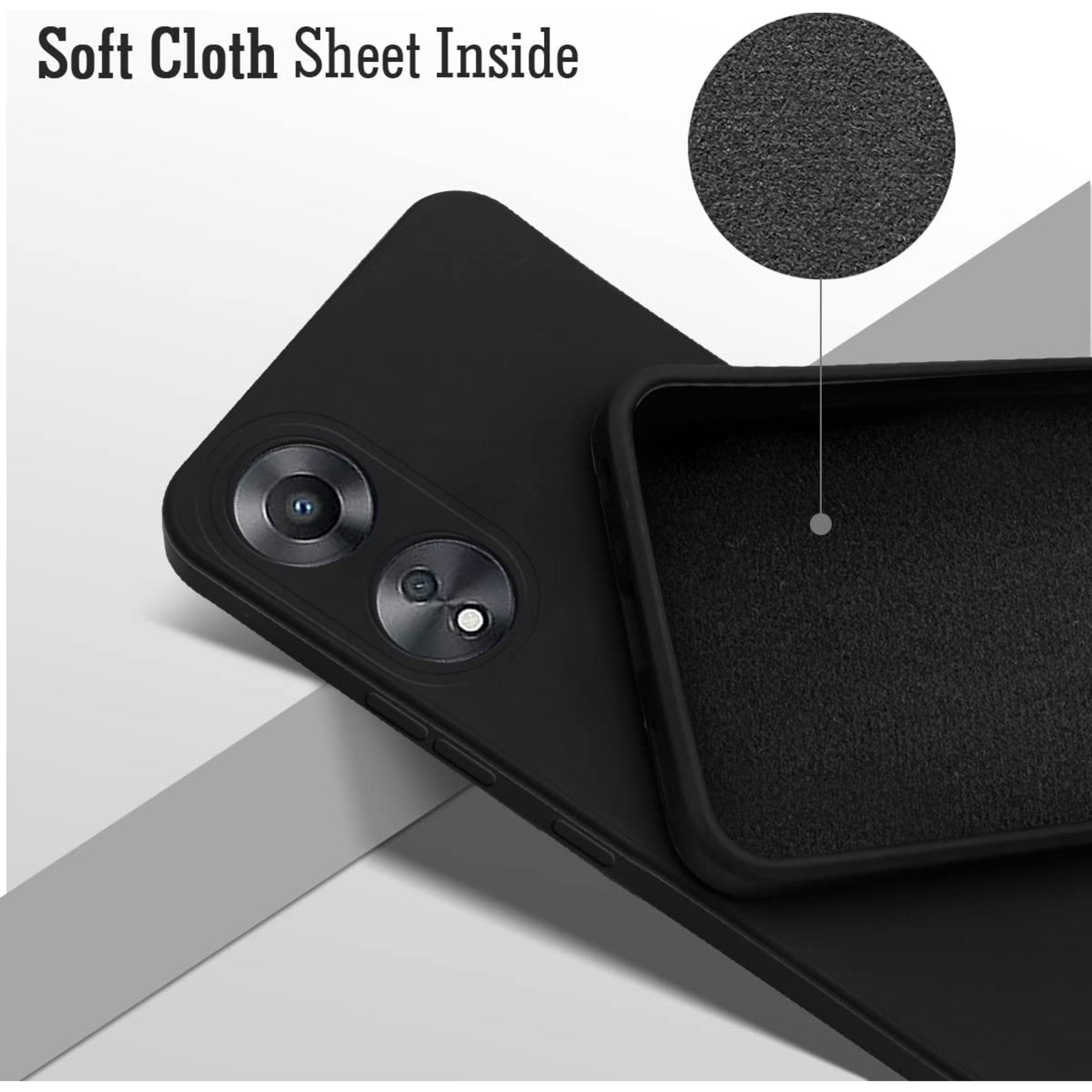 LCEHTOGYE Cover per Oppo A78 5G,Nero Custodie Morbido LCEHTOGYE Cover per Oppo A78 5G,Nero Custodie Morbido