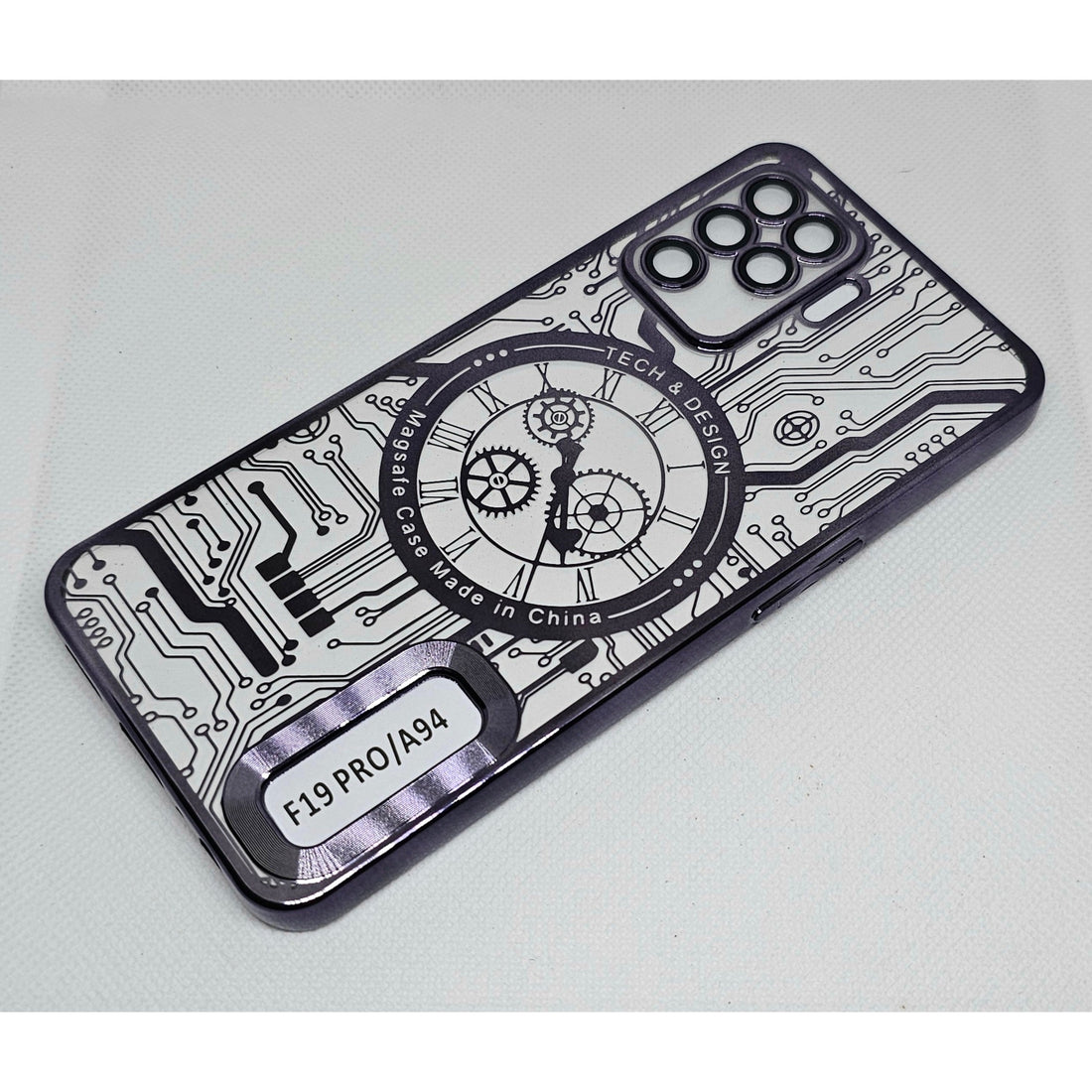 Oppo F19 Pro Back Cover with CD Watch Machine Design soft