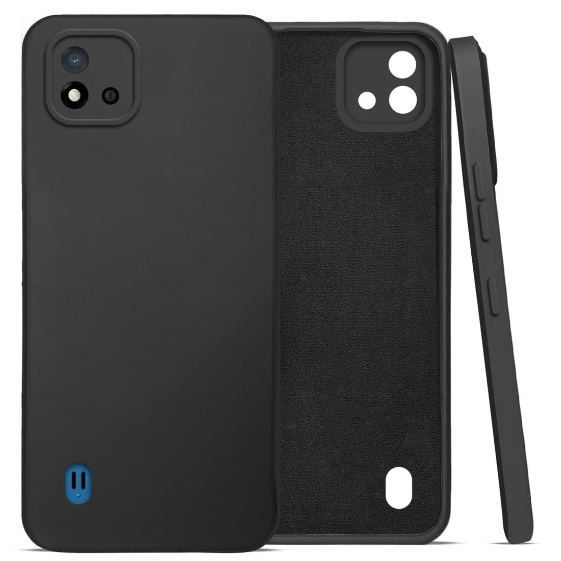 Realme C20 Back Cover (Silicone + Inner Side Cloth) Soft