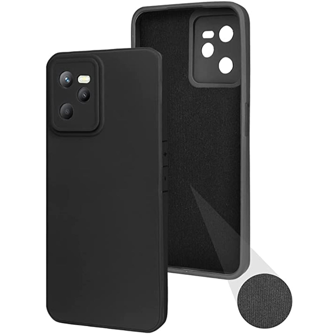 Realme C35 Back Cover (Silicone + Cloth) Soft