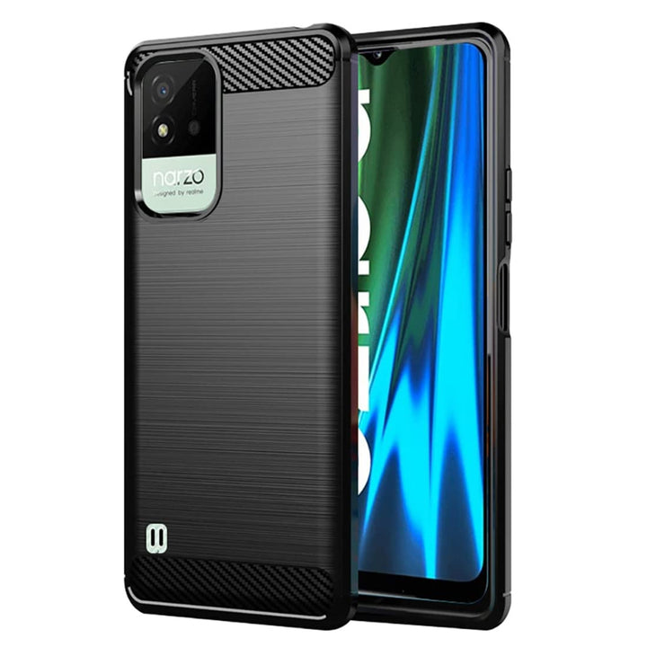Realme Narzo 50I Armour  Back Cover Carbon Fiber Pattern