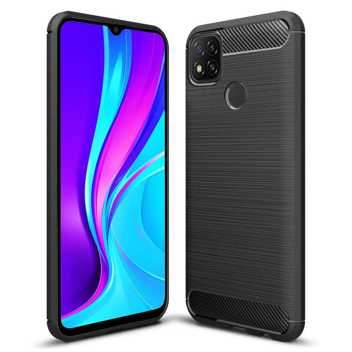 Redmi 9 /Poco C3 Armour  Back Cover Carbon Fiber Pattern