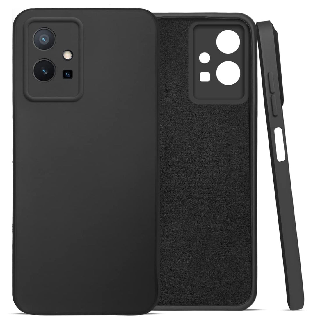 Vivo T1 5G / Y75 (5G) / Y55(5G) / Iqoo Z6 (5G)  Mobile Back Cover (Silicone + Inner Side Cloth)