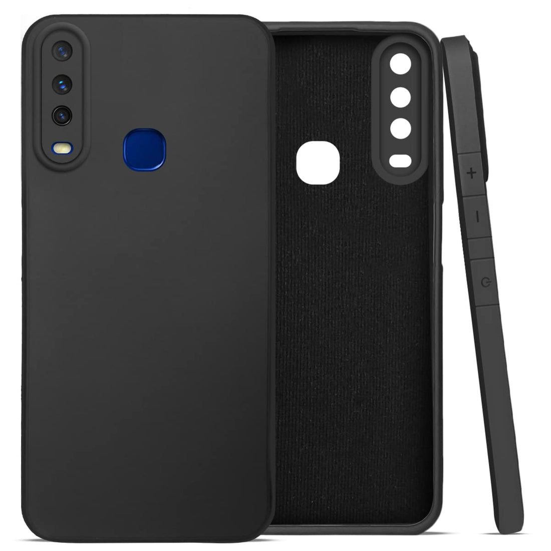 Vivo Y12-Y17-Y15 Back Cover (Silicone + Inner Side Cloth) Soft