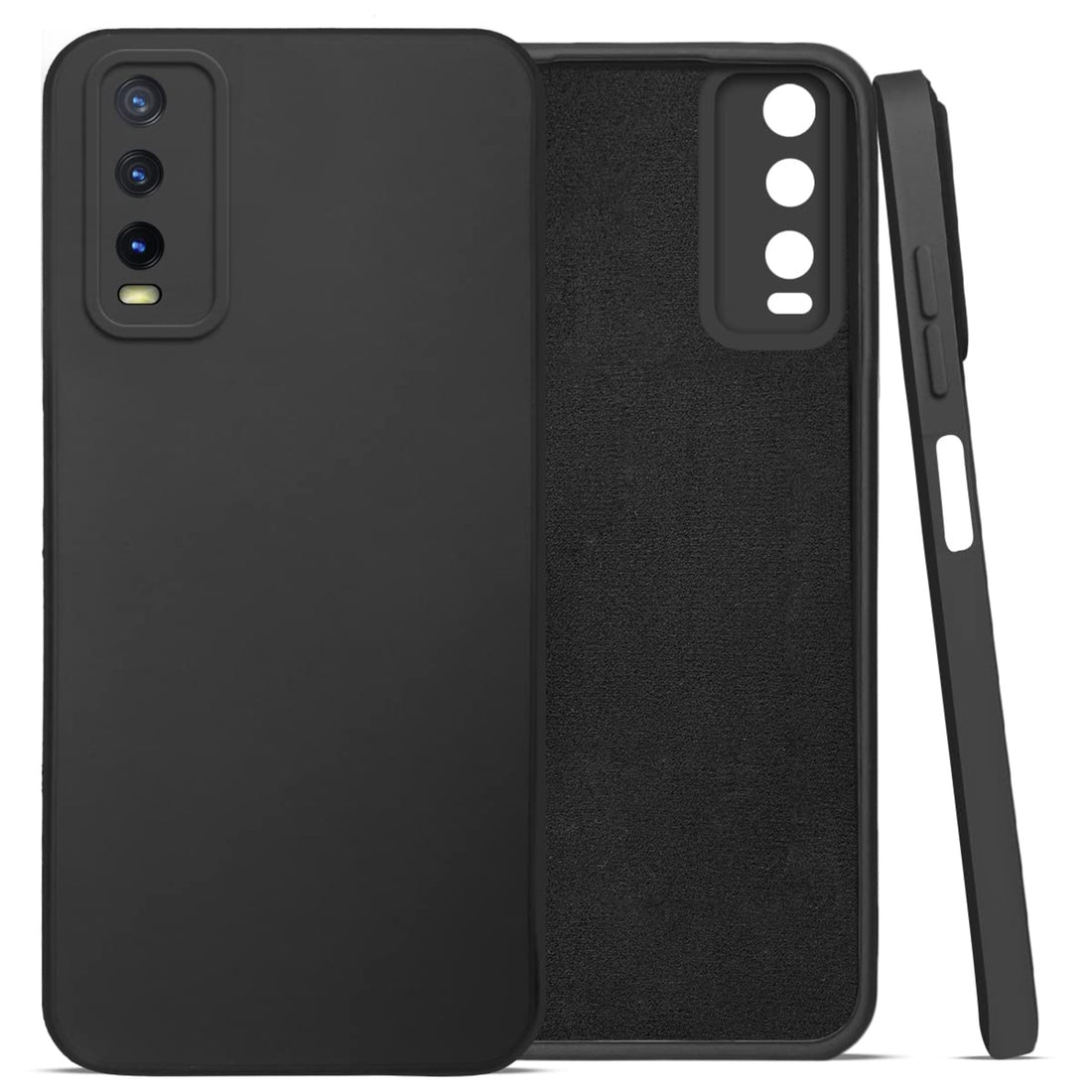 Vivo Y20-Y20i Back Cover (Silicone + Inner Side Cloth) Soft