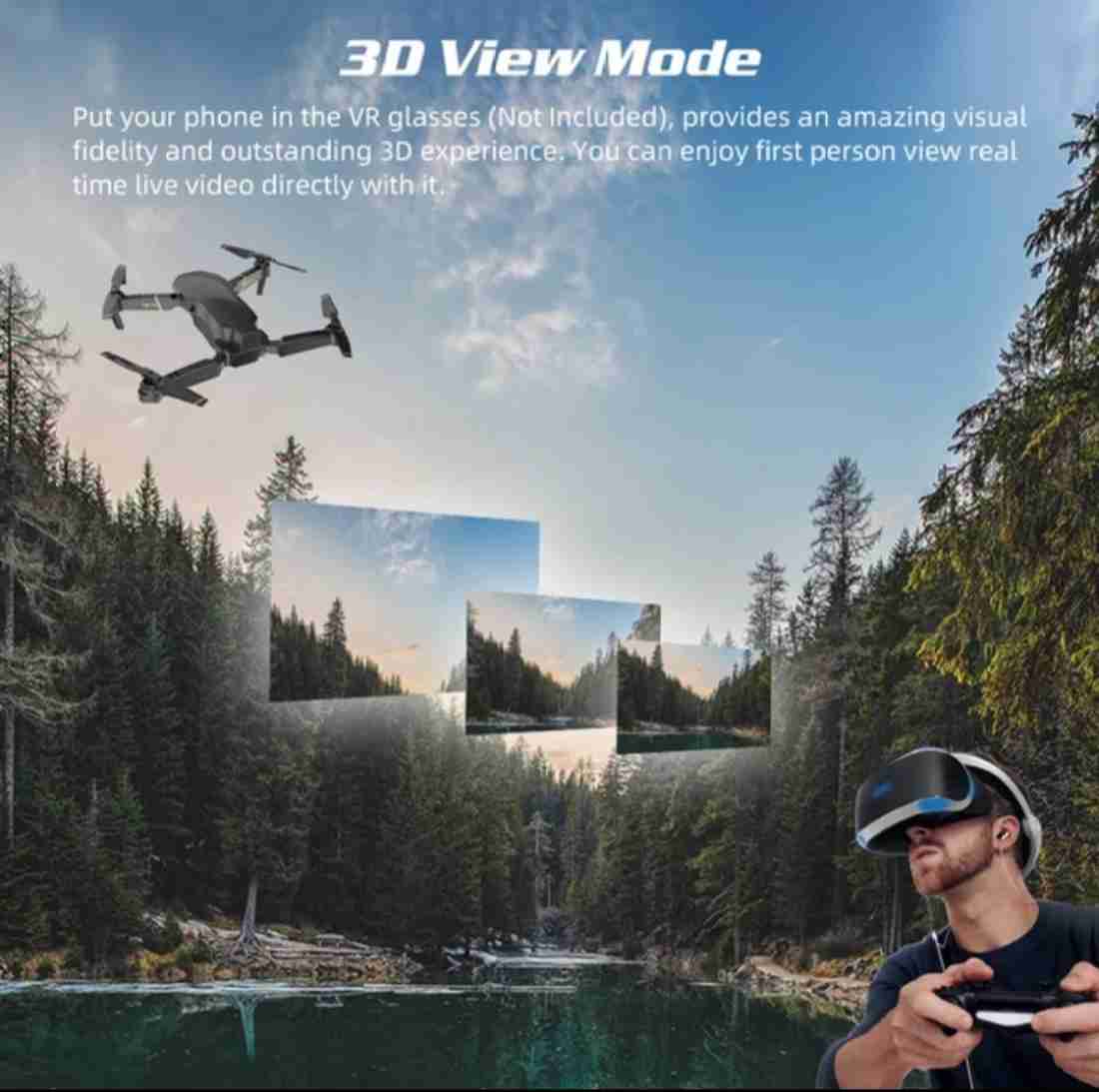 Drone Camera With Dual HD Camera with Wide Angle  fold able wings