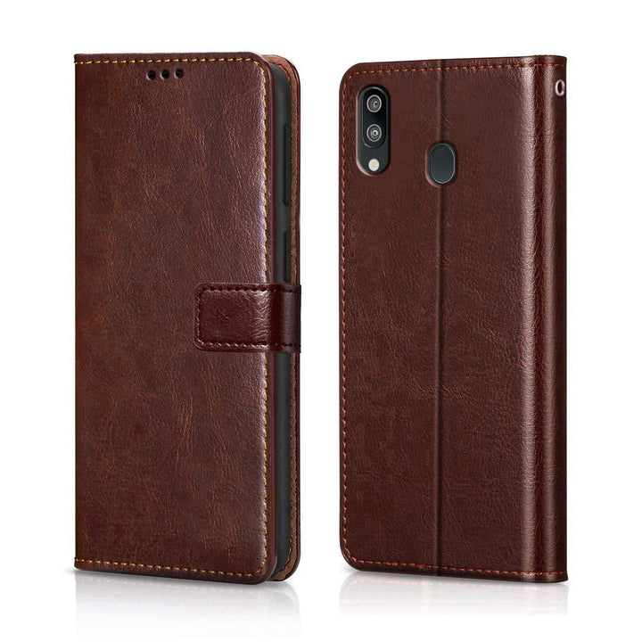 Samsung Galaxy M20 mobile Leather Flip Cover