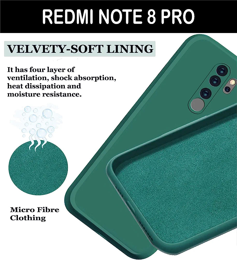 Mi Note 8 Pro Silicone + Cloth  Mobile Back cover soft
