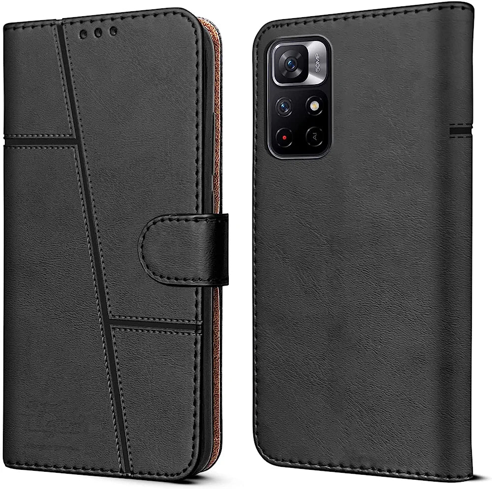 Mi Note 11T (5G)/ Poco M4 pro Mobile Leather Flip Back Cover