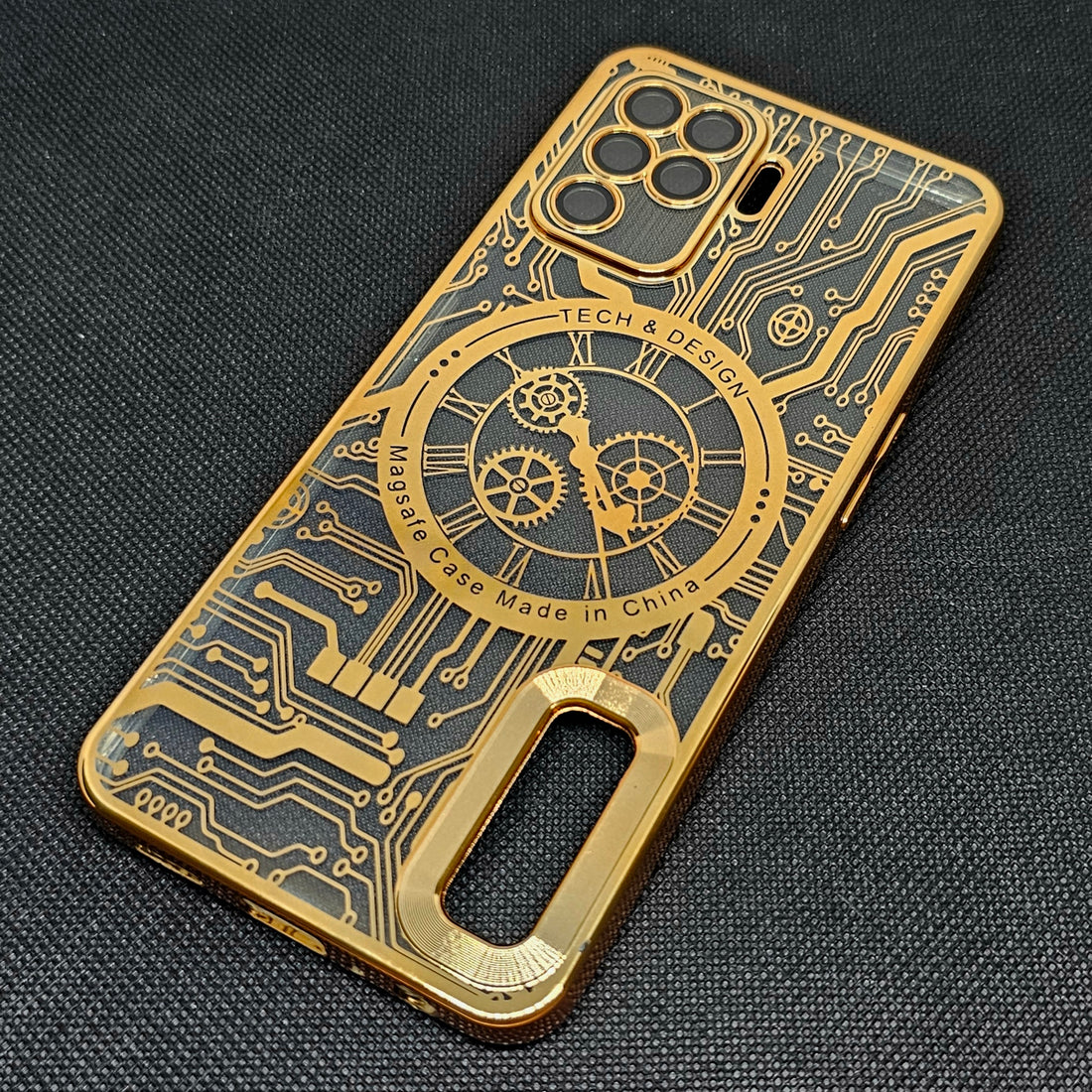 Oppo F19 Pro Back Cover with CD Watch Machine Design soft