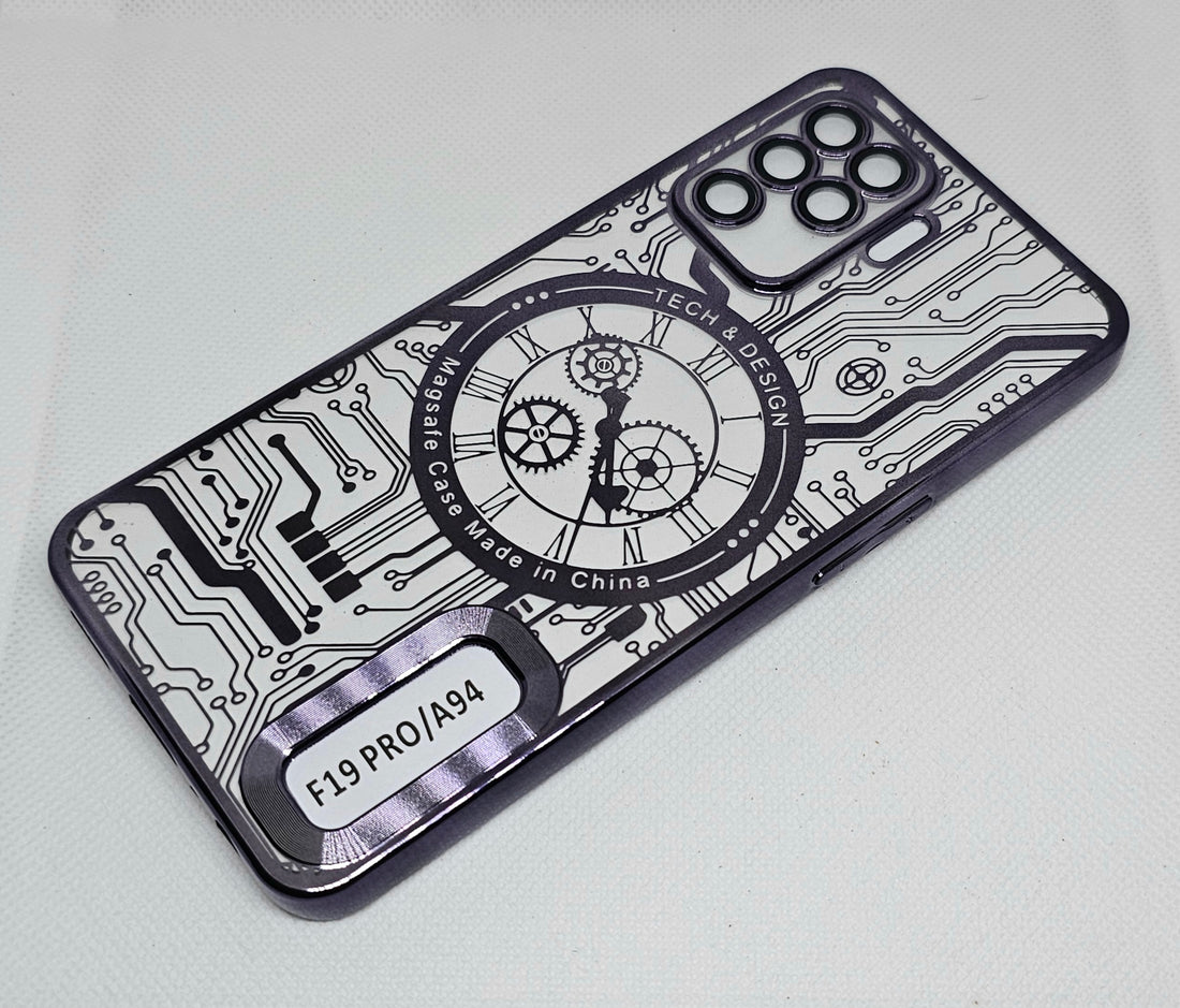 Oppo F19 Pro Back Cover with CD Watch Machine Design soft