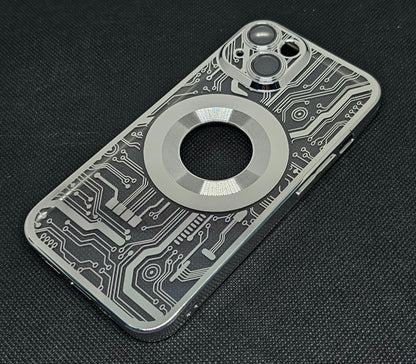 Apple Iphone 14  Mobile Back Cover with CD Watch Machine Design soft