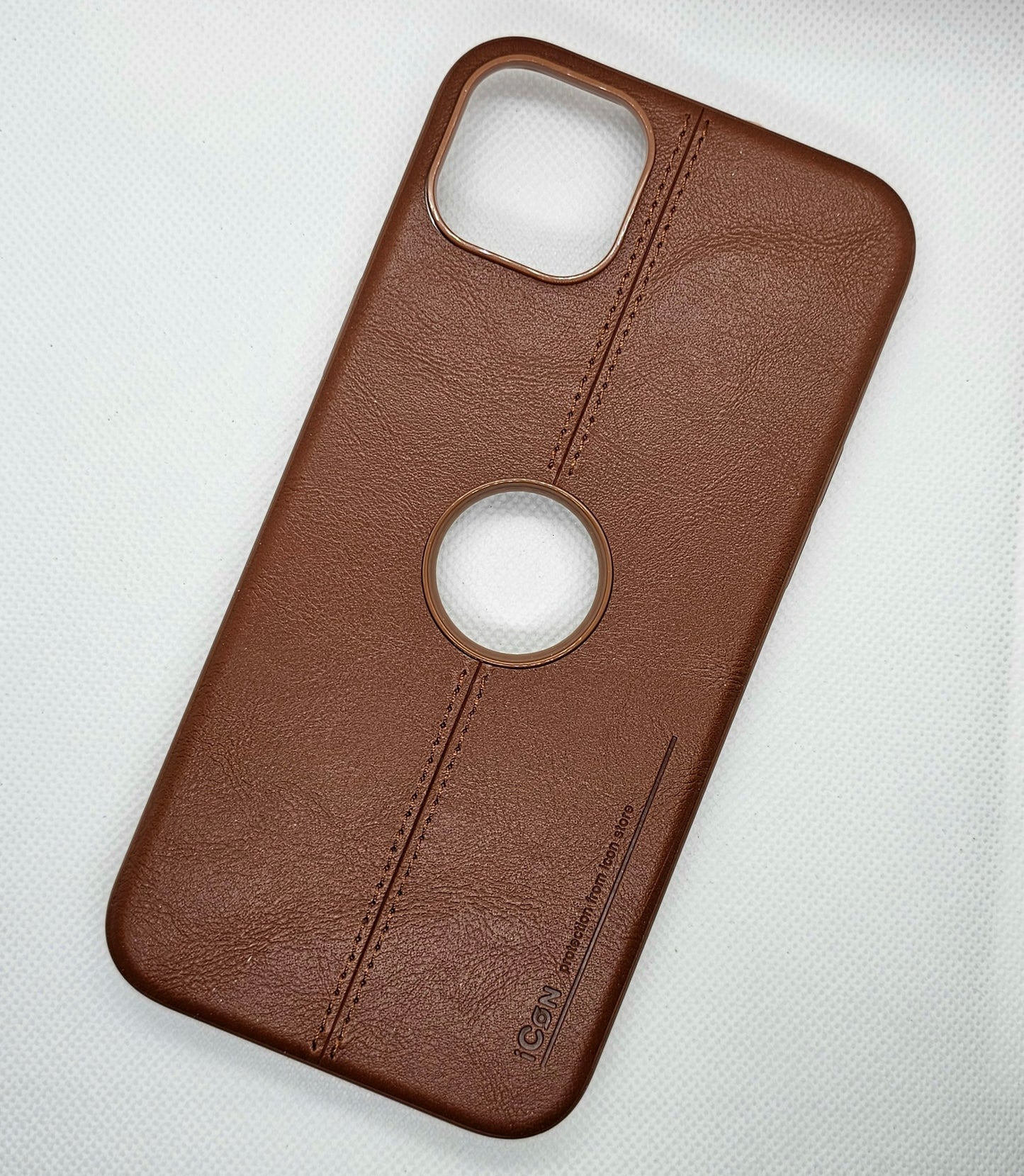 Luxurious Leather Apple Iphone 14 Plus Mobile Back Cover