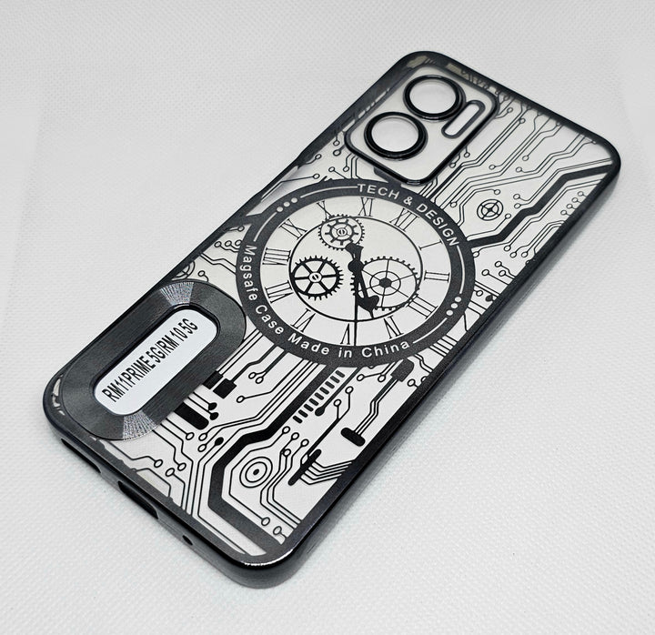 Mi 11 Prime (5G)  Mobile Back Cover with CD Watch Machine Design soft