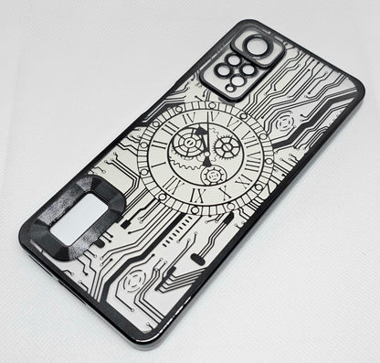 Mi Note 11 Pro  Mobile Back Cover with CD Watch Machine Design soft