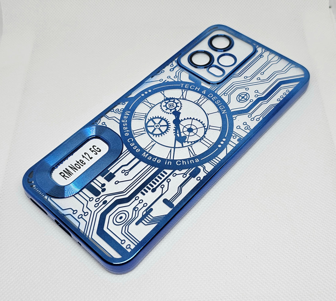 Mi Note 12 (5G) Mobile Back Cover with CD Watch Machine Design soft