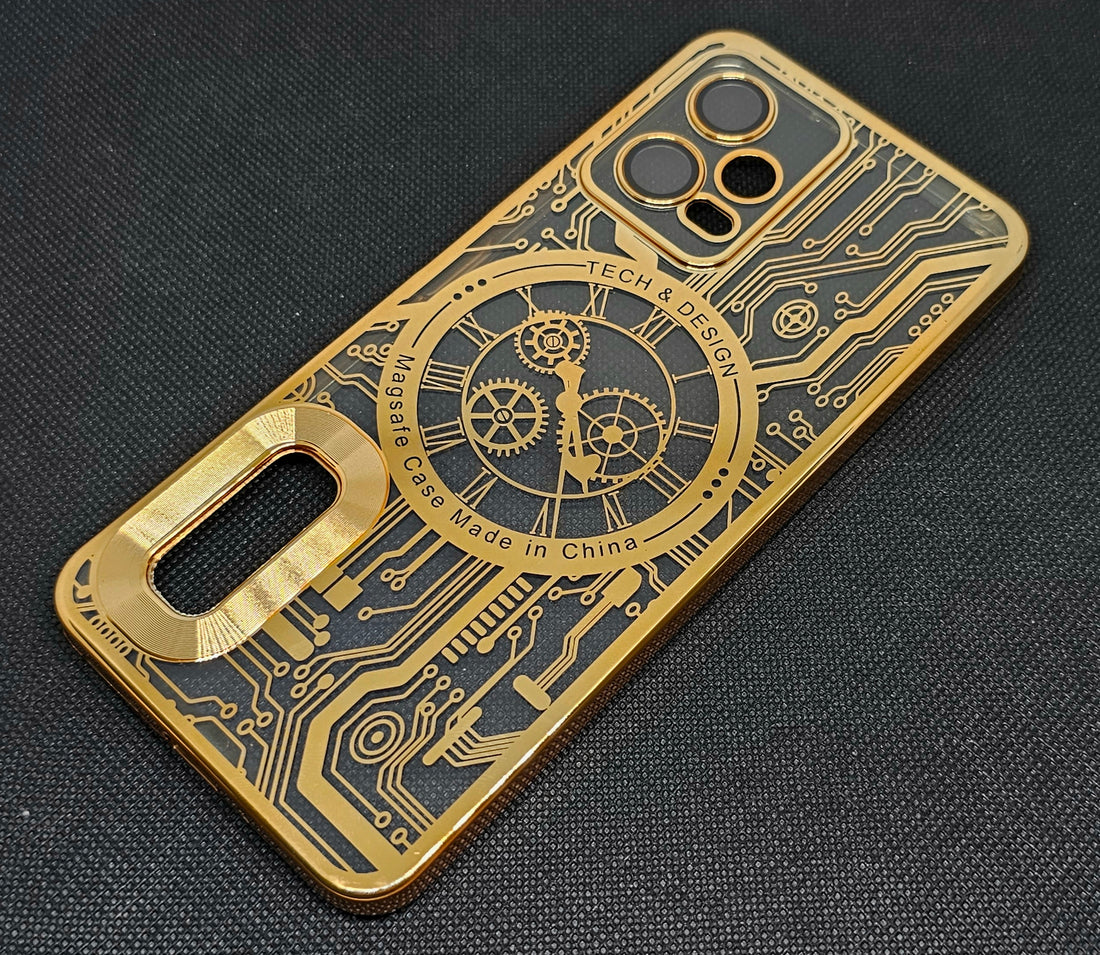 Mi Note 12 (5G) Mobile Back Cover with CD Watch Machine Design soft