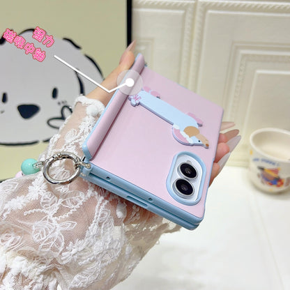 Samsung Fold series cartoon style buckle, central axis, carrying strap, protective Case (Exclusive)