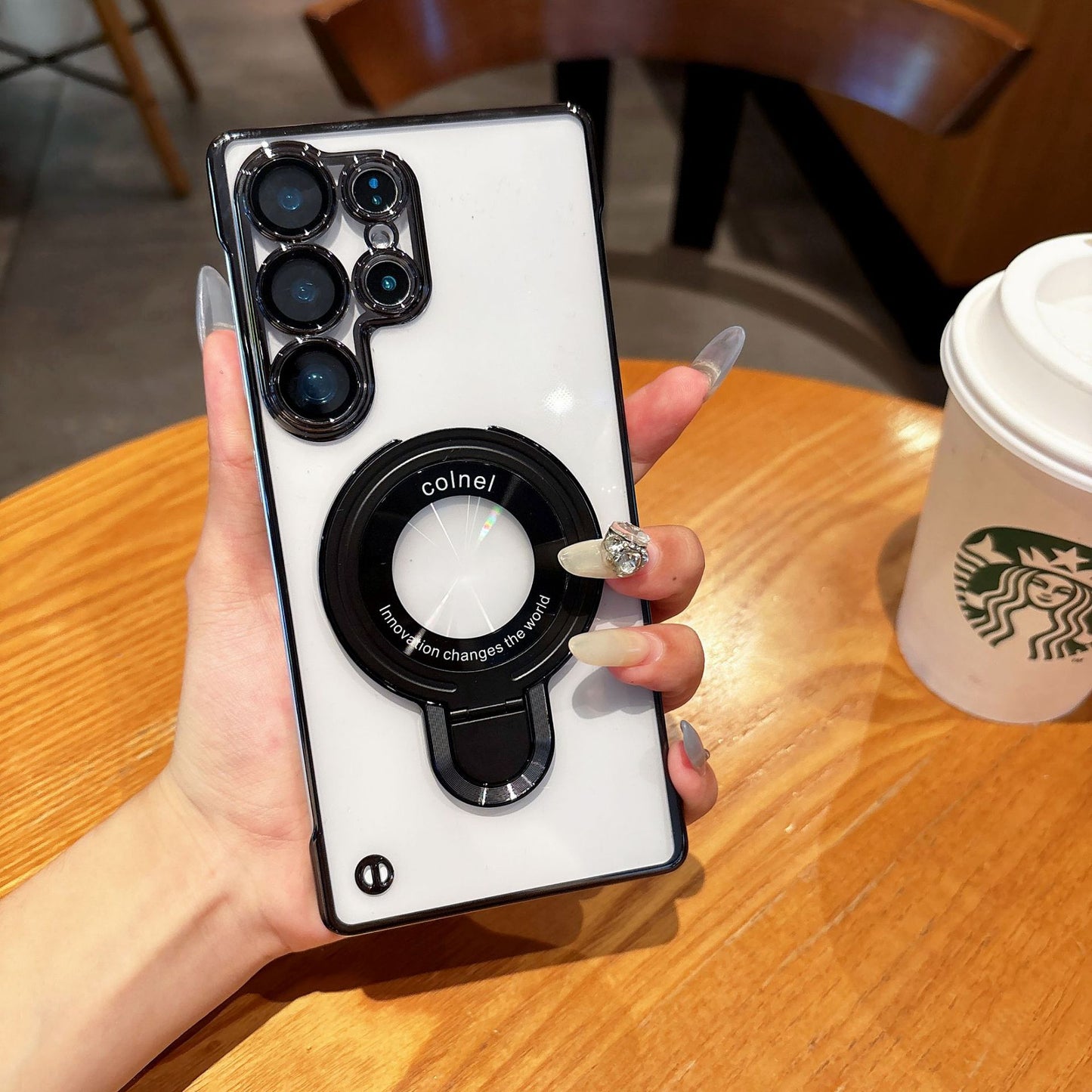 Samsusng Ultra Electroplated Borderless Mobile Phone Case Mganetic Bracket  (Exclusive)
