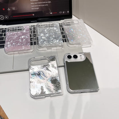 Apple Iphone Ultra IMD shell glacier texture mirror, foldable screen Case (Exclusive)
