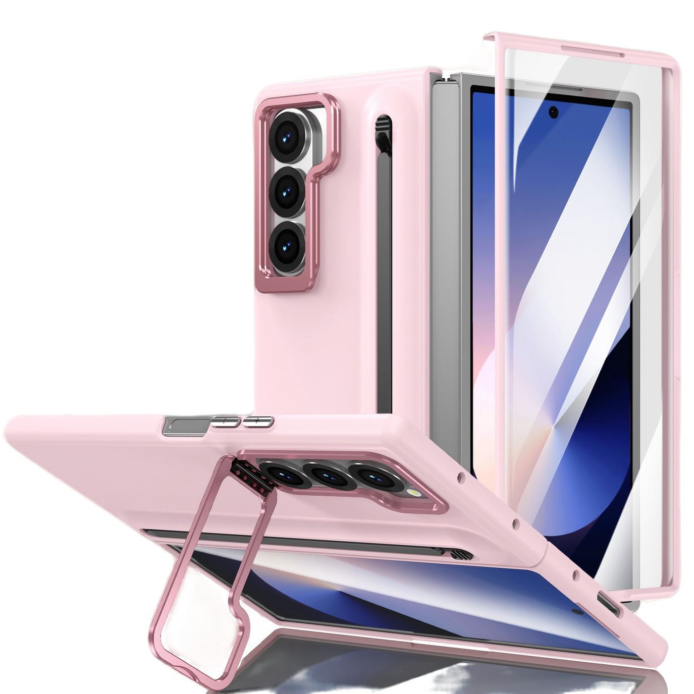Samsung Fold series lens bracket spring pen slot case film integrated protective case (Exclusive)