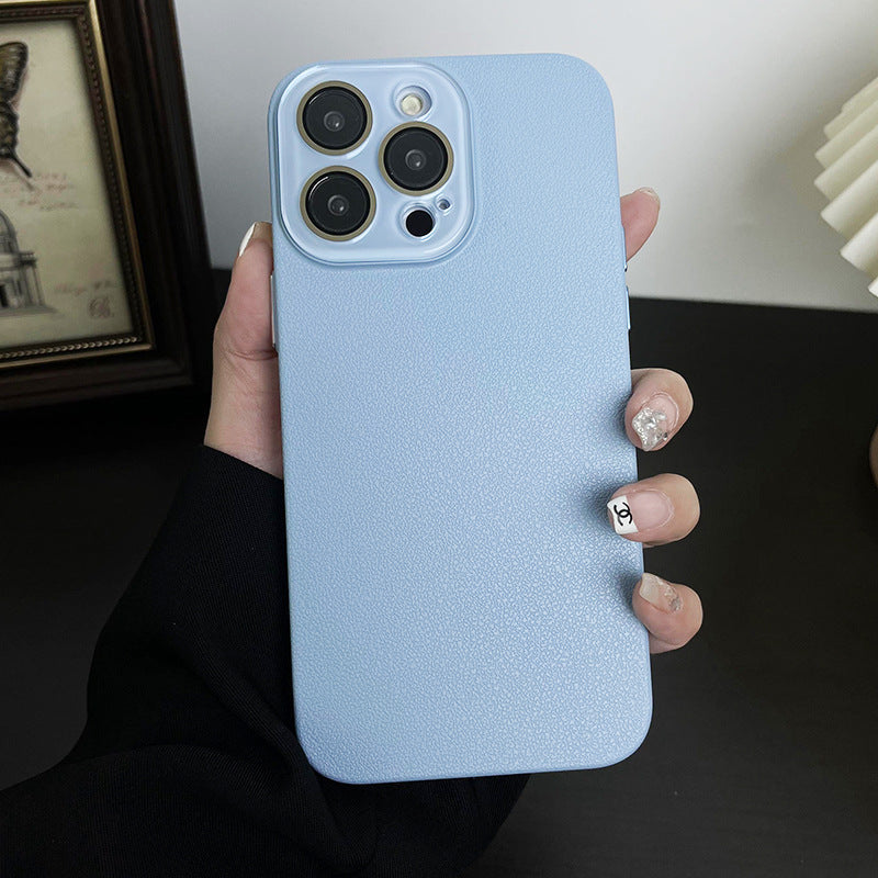 Apple Iphone Litchi Pattern Skin-Feel Crystal Phone Case (Exclusive)