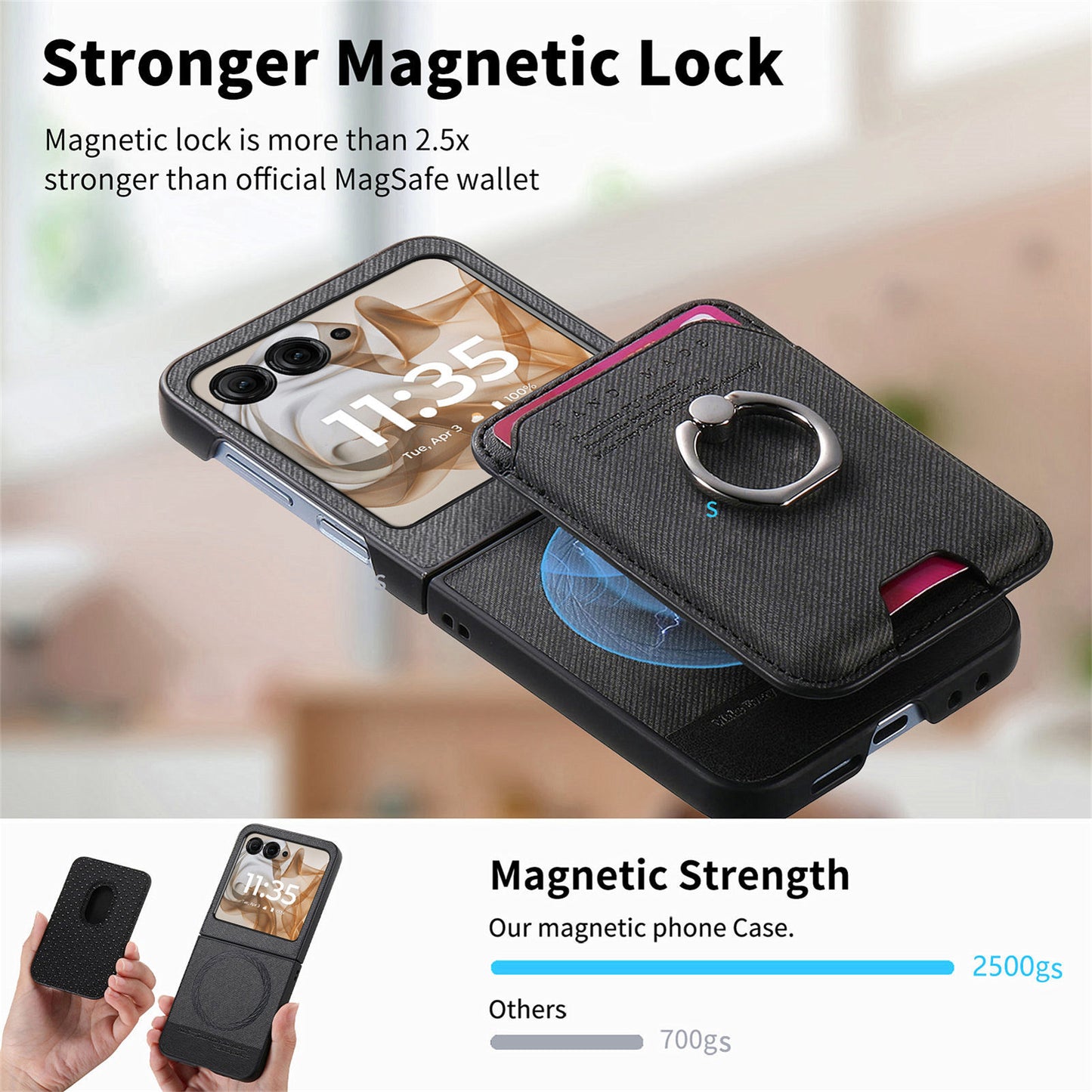Samsung Z Flip Leather texture Pocket Case (Exclusive)