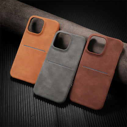 Apple Iphone series Skin-Like Sheepskin Half-Cover Card-Inserting Phone Case, Anti-Drop Protective Case (Exclusive)