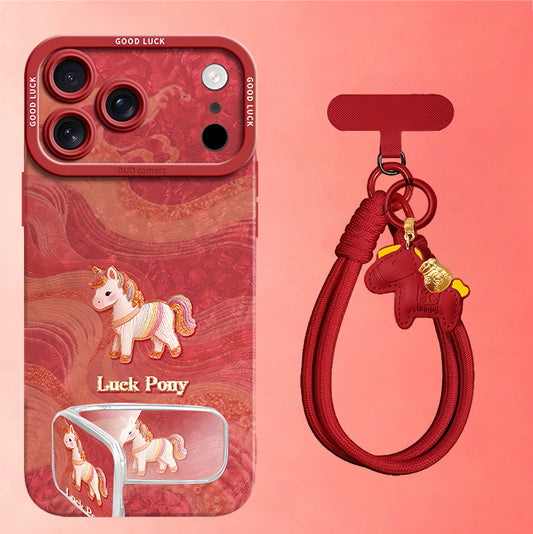 Apple Iphone Horse Silk Pony Case with Mirror Stand and Hand Strap (Exclusive)