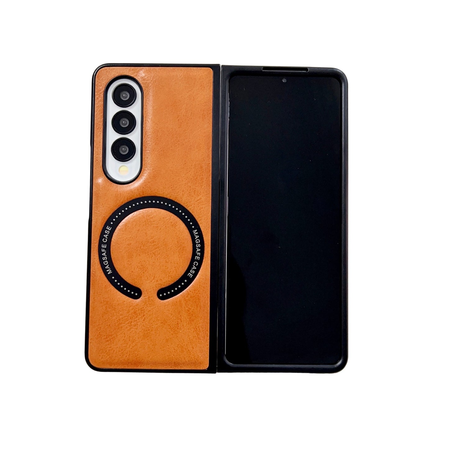 Samsung Fold series business men's retro oil-wax textured leather case (Exclusive)