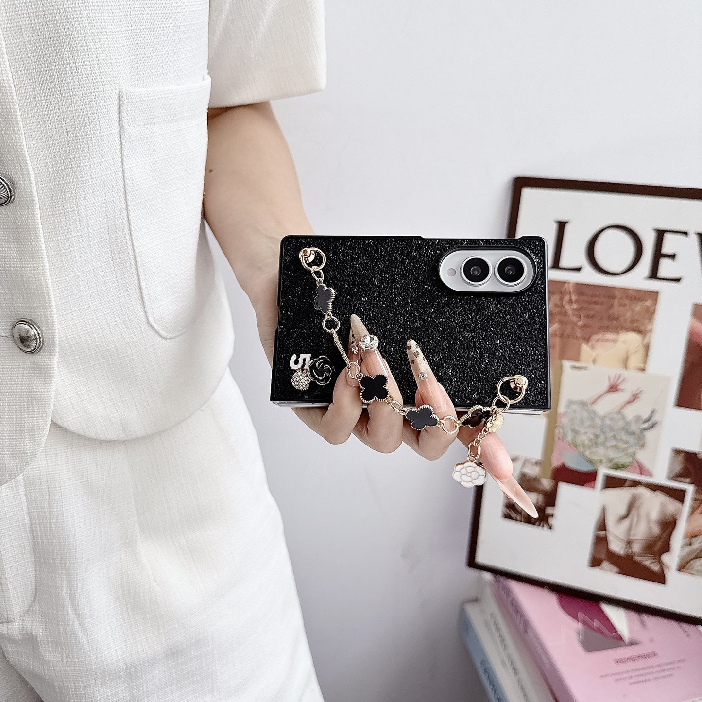 Samsung Fold colorful Chanel-style bracelet protective case (Exclusive)