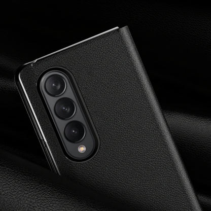 Samsung Z fold series covers With Leather Texture and Stand  (Exclusive)