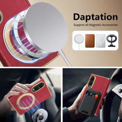 Samsung Fold series screen velvet dual-axis phone case, magnetic rotating stand Case (Exclusive)