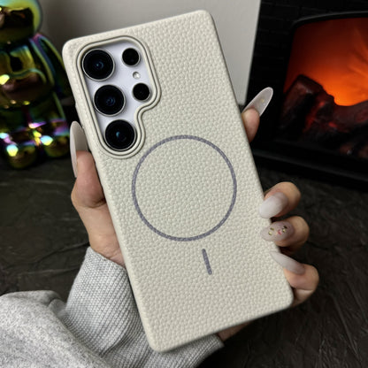 Samsung Ultra series Litchi Pattern Soft Shell Magnetic Case  (Exclusive)