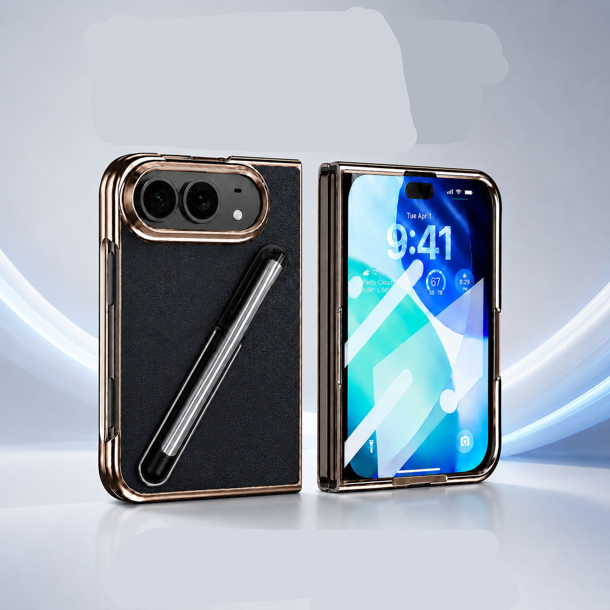 Apple iPhone Ultra Fold Electroplated Edge Vegan Leather Drop-Proof Business Case (Exclusive)