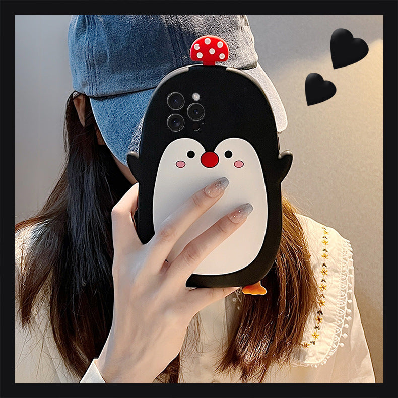 Apple iphone New Cartoon Little Mushroom Penguin Case (Exclusive)