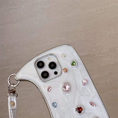 Apple iphone Sparkling Diamond Gemstone Handbag case (Exclusive)