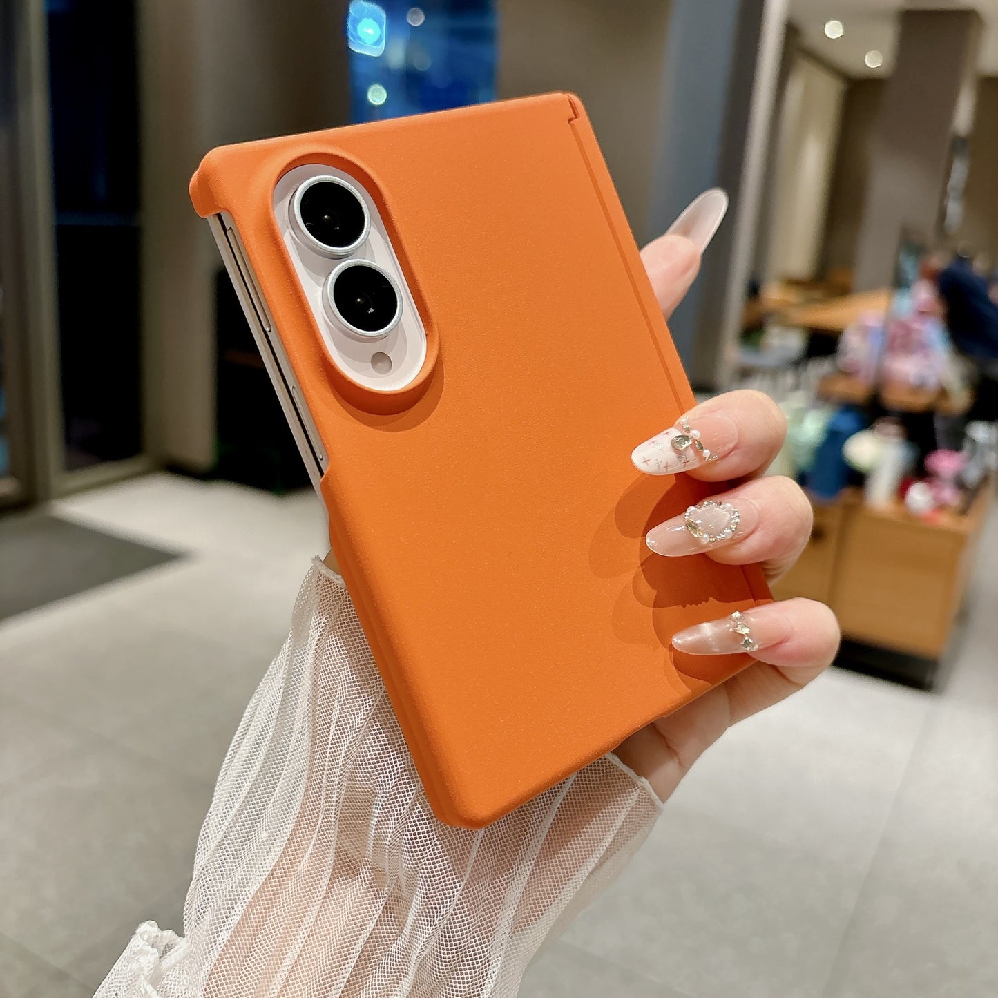 Samsung Fold wide phone magnetic closure gradient frosted case (Exclusive)