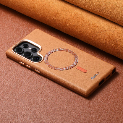 Samsung Ultra Pebbled Leather Texture Magnetic Phone Case (Exclusive)