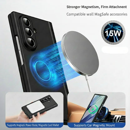 Samsung Z Fold series foldable with a skin-feel, thin magnetic closure and full coverage, including a central axis protective case (Exclusive)