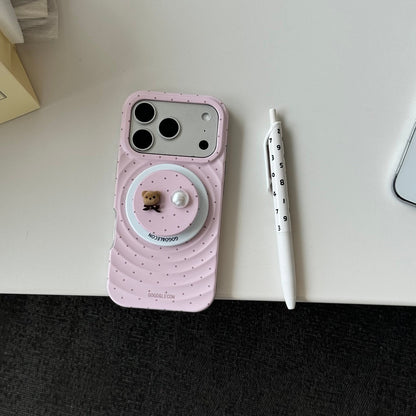 Apple Iphone Wave-Pattern Pink Polka Dot Phone Case (Exclusive)