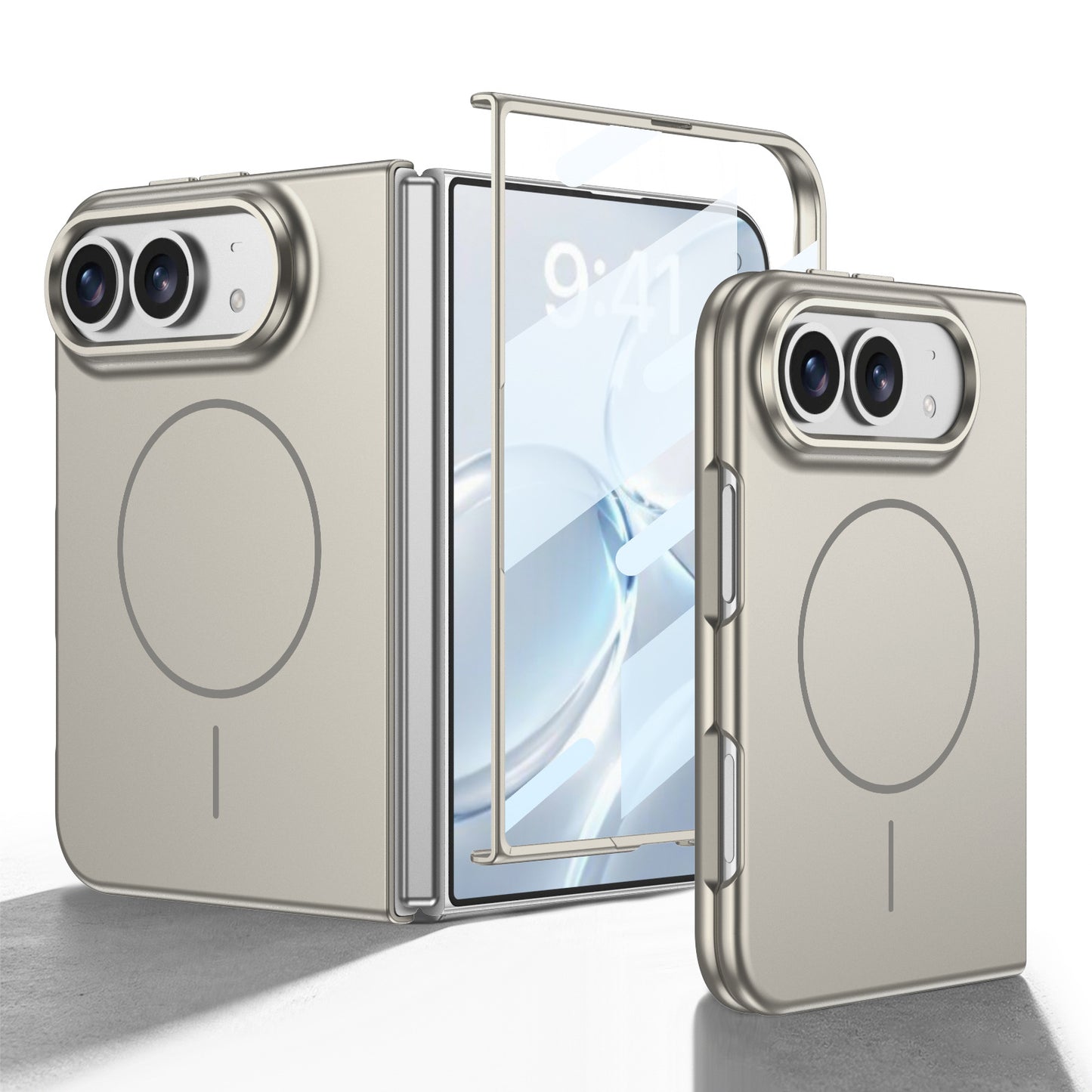 Apple Iphone Ultra fold minimalist magnetic folding features a soft, magnetic feel and built-in magnetic shockproof design case (Exclusive)