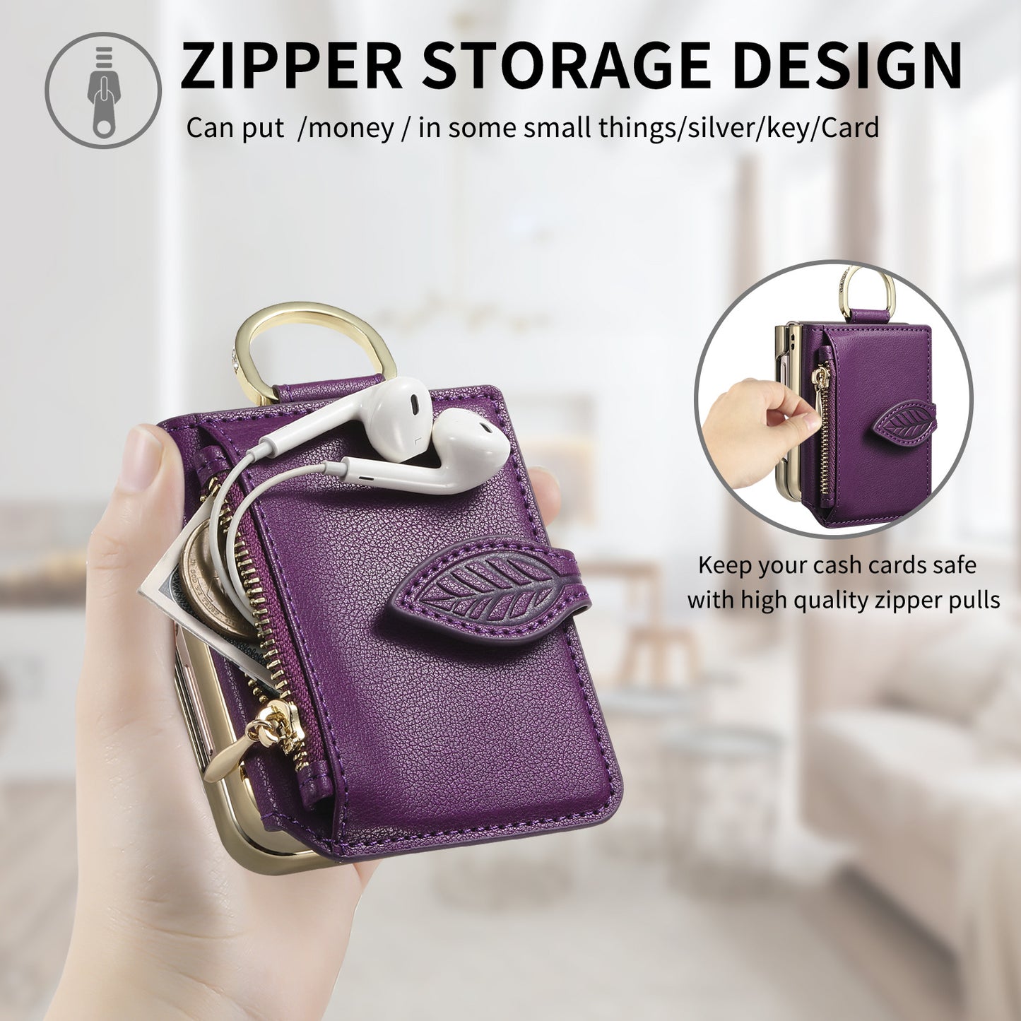 Samsung Flip series Suitable Phone Case, Electroplated Card-Inserting (Exclusive)