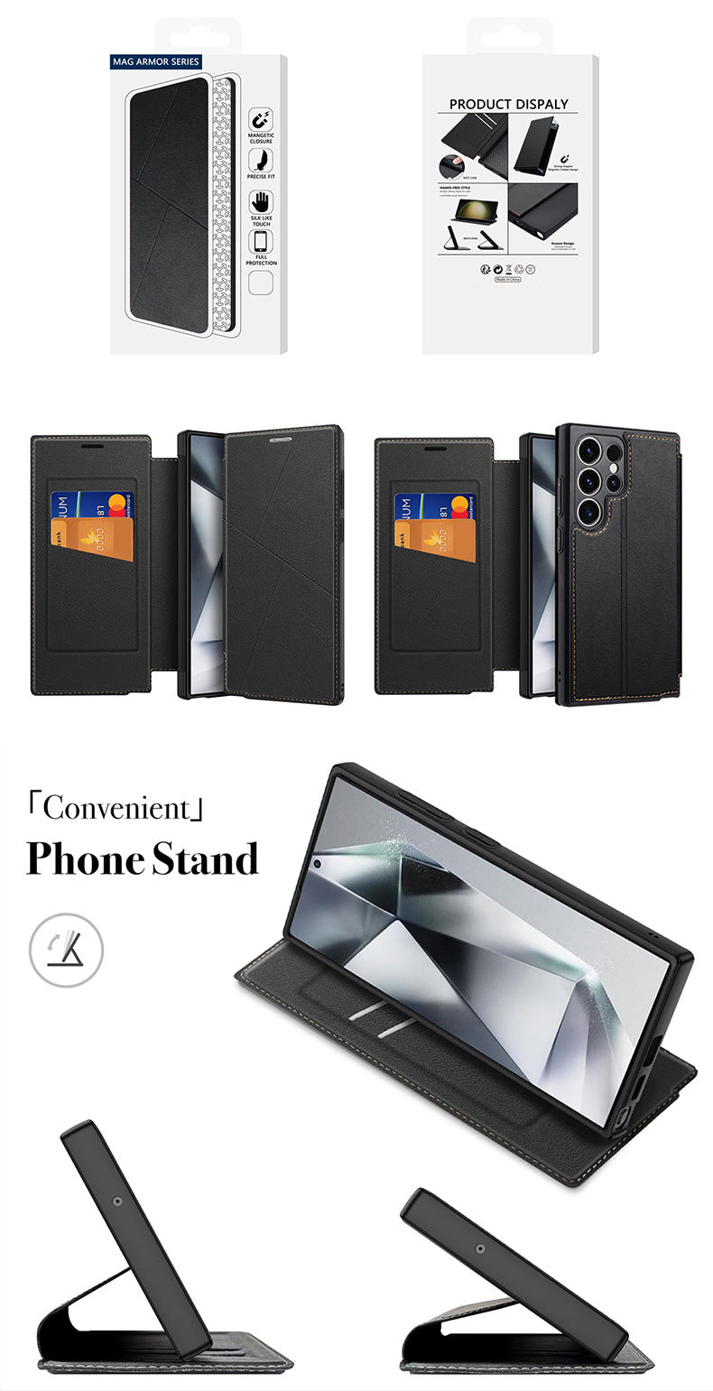Samsung Ultra series Leather material all-inclusive thin magnetic card Case (Exclusive)