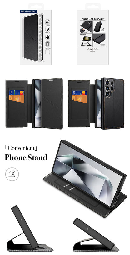 Samsung Ultra series Leather material all-inclusive thin magnetic card Case (Exclusive)